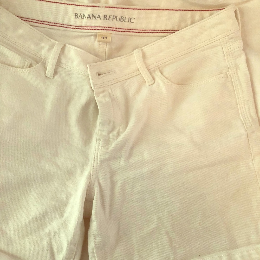 Banana Republic white jean shorts
